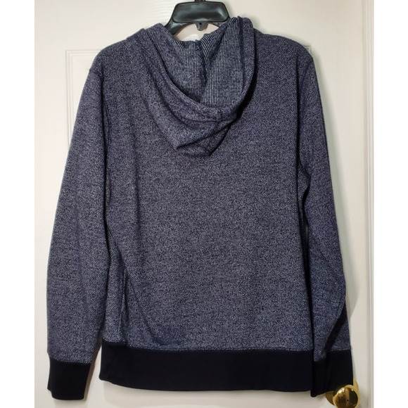 Banana Republic Men’s Hooded Henley Pullover Sweater Size L Blue Textured Knit - Picture 2 of 10